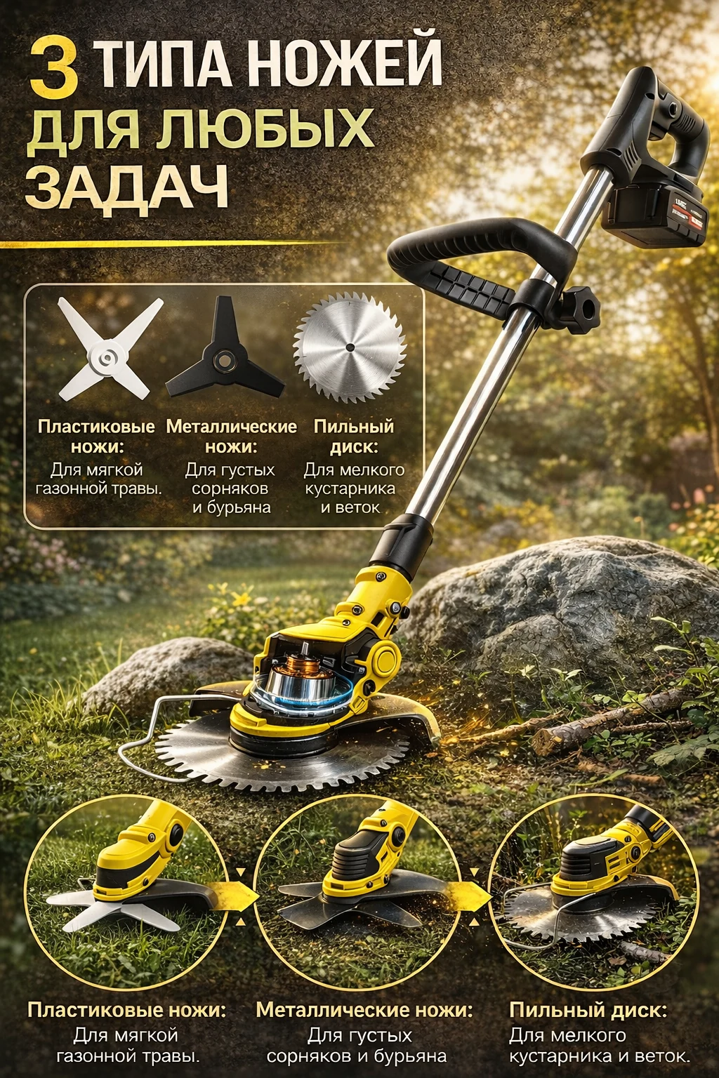 Аккумуляторный триммер